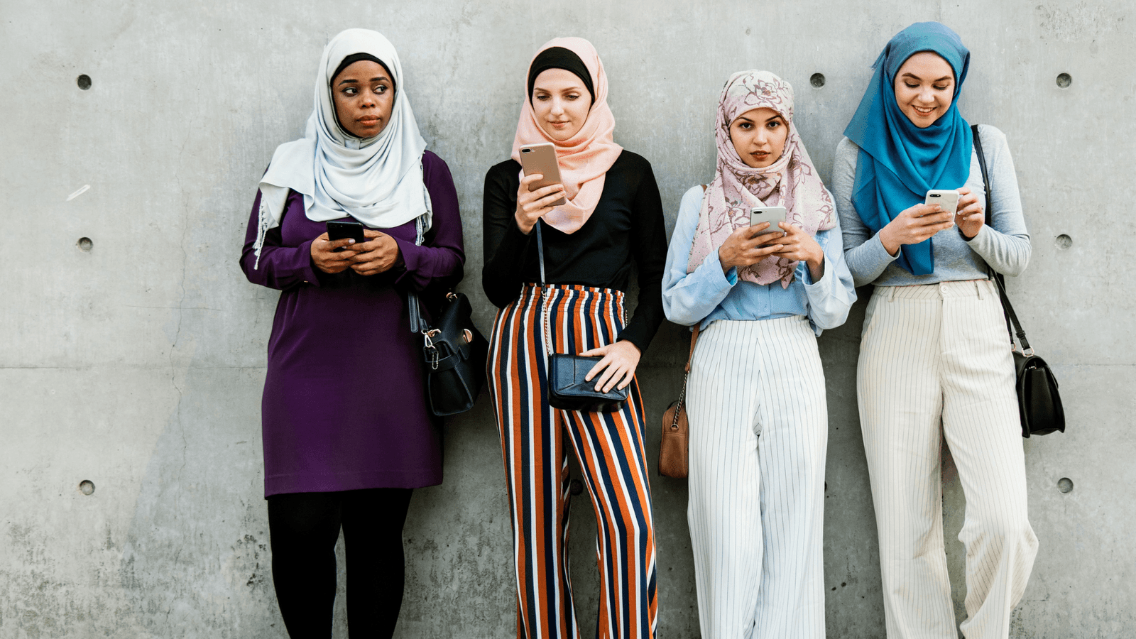 Group of women all on mobile phones