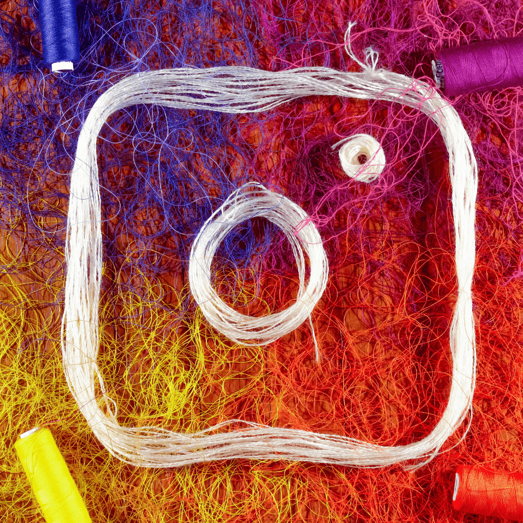 Instagram logo made out of thread