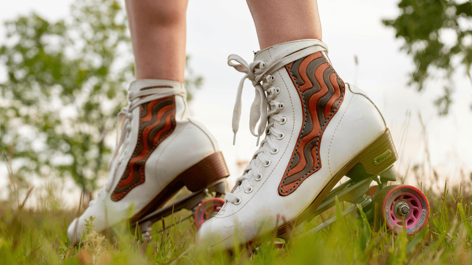 Pair of roller boots from the eighties