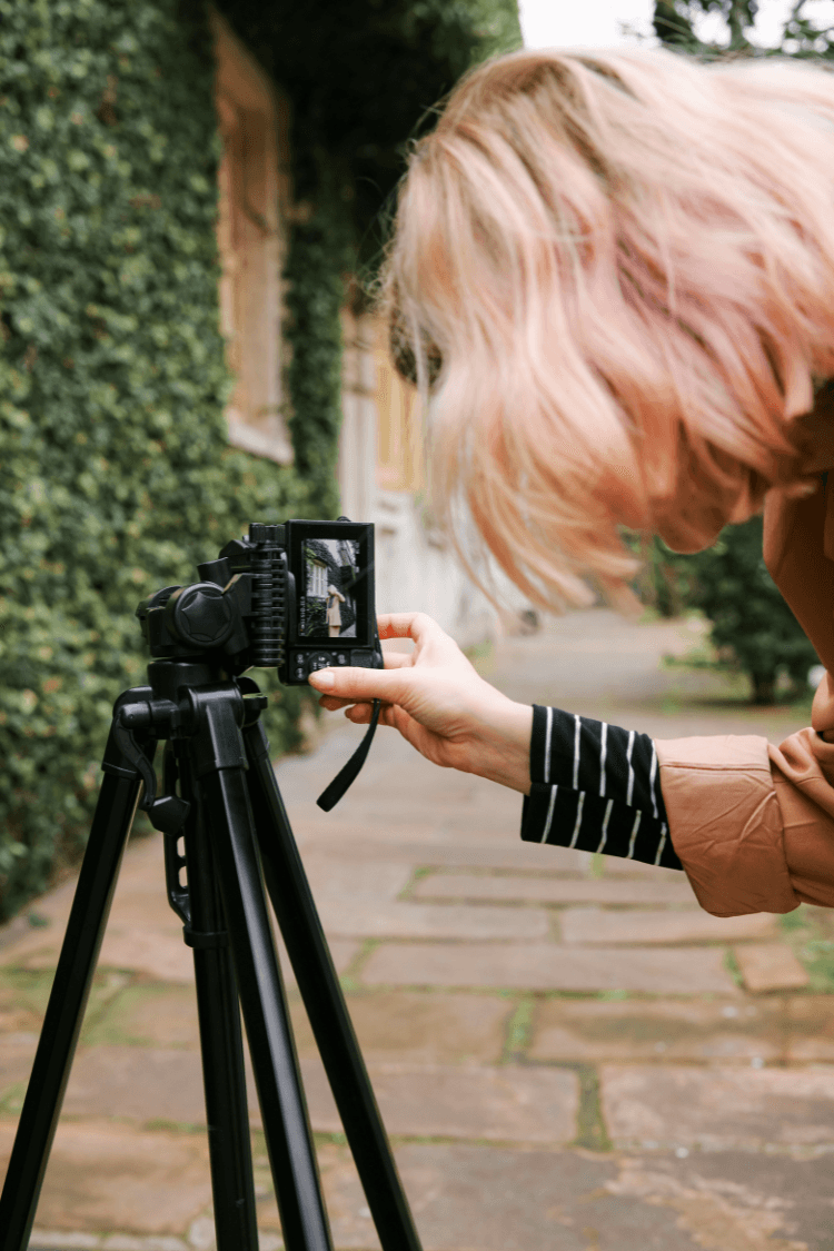 Setting up a tripod to record TikTok content
