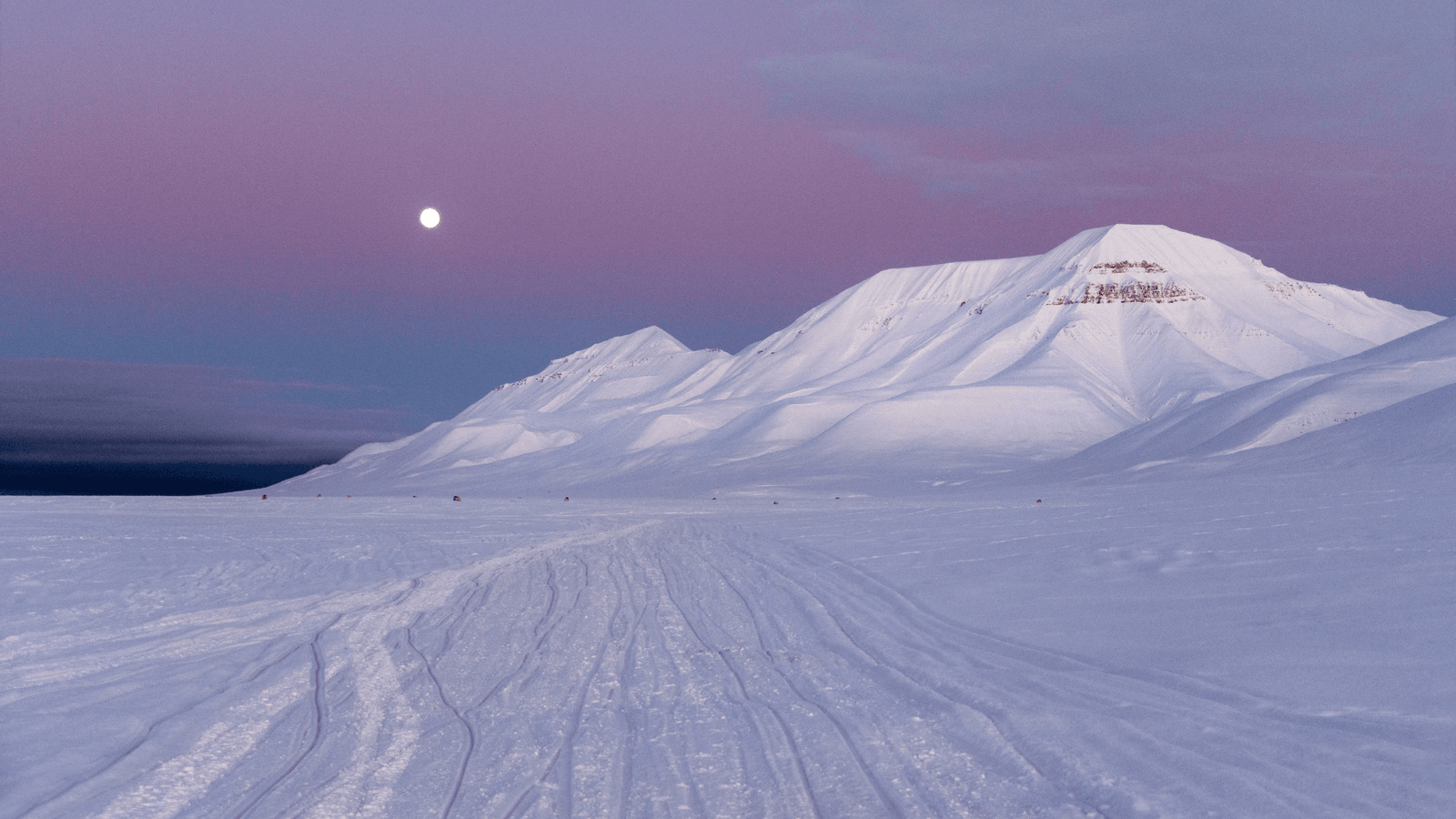 Svalbard, Norway, snowy mountains