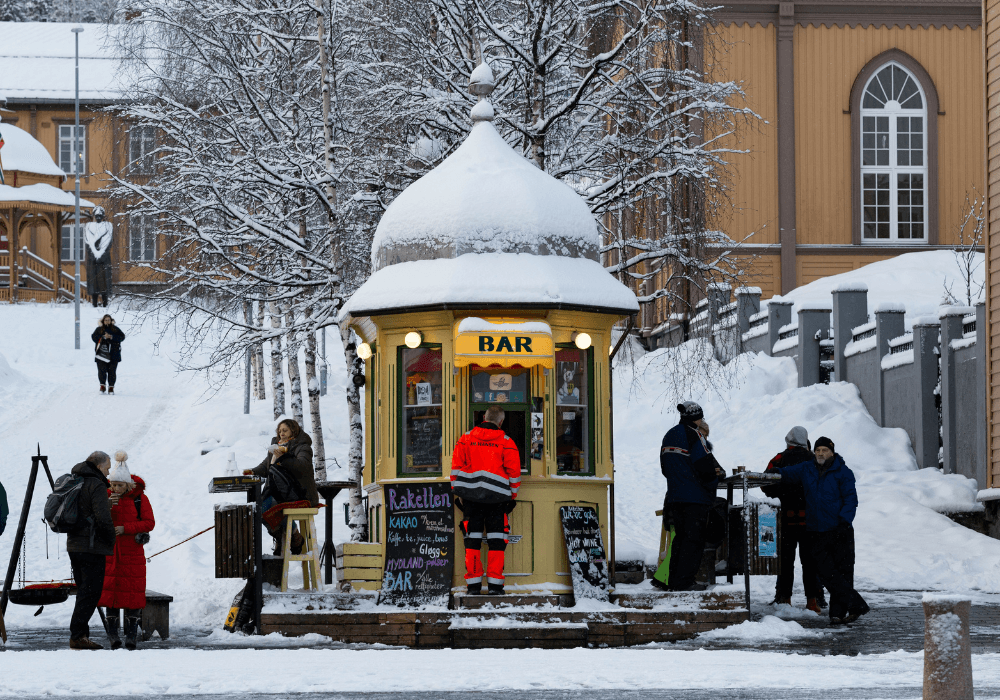 Bar serving drinks on the roadside in Troms&oslash; Norway