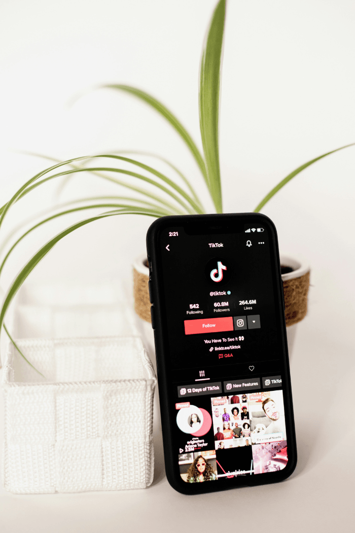 Smartphone displaying TikTok feed