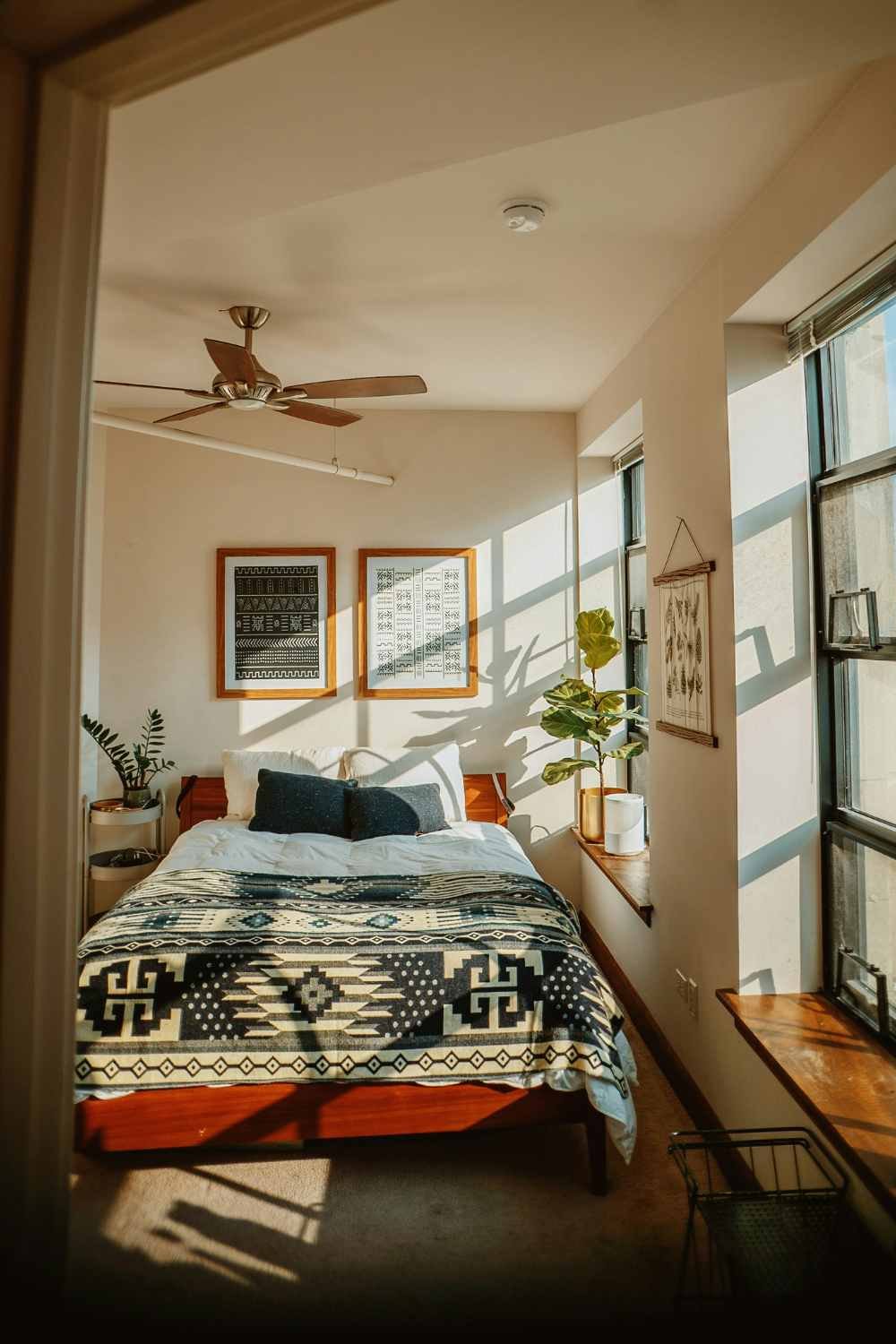 Natural light shining into bedroom